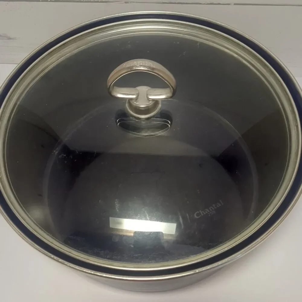 Vintage Chantal Cobalt Blue 5 Qt Dutch Oven Enamel On Steel 